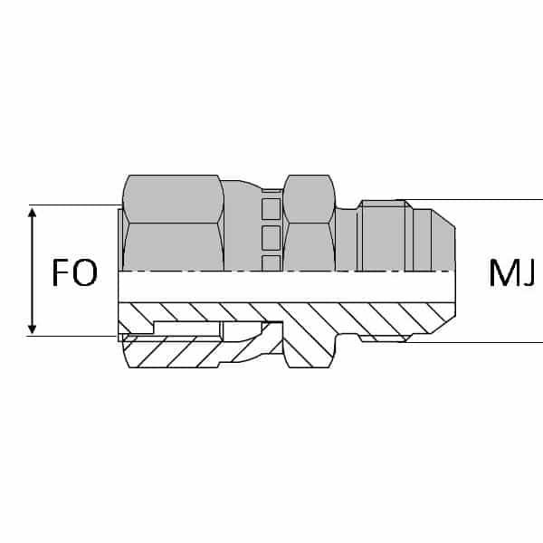 Adaptateur droit femelle tournant ORFS x mâle JIC - 3/4' , 19.05 , 13/16' , 18.9_0
