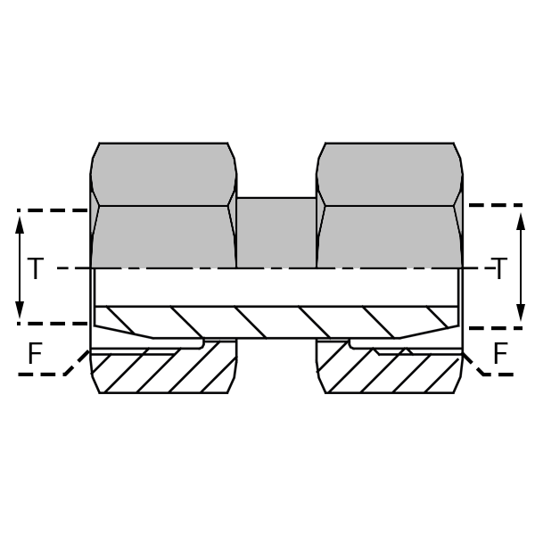 Adaptateurs Pré-serti - Femelle/Femelle - FUFTPR0606 - UFT 06S/06S PRESS - 6.0mm - Filetage 14X150_0