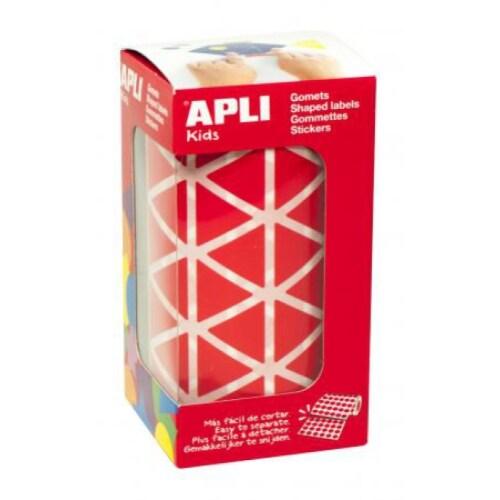 Apli 2832 gommettes triangulaires, 20x20x20 mm, en rouleau, coloris rouge - 8410782048695_0