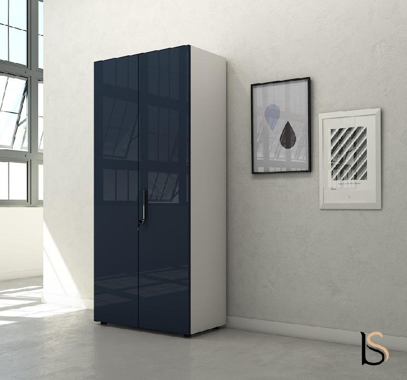 Armoire haute à portes battantes Luxury - Ofitres - Bleu_0