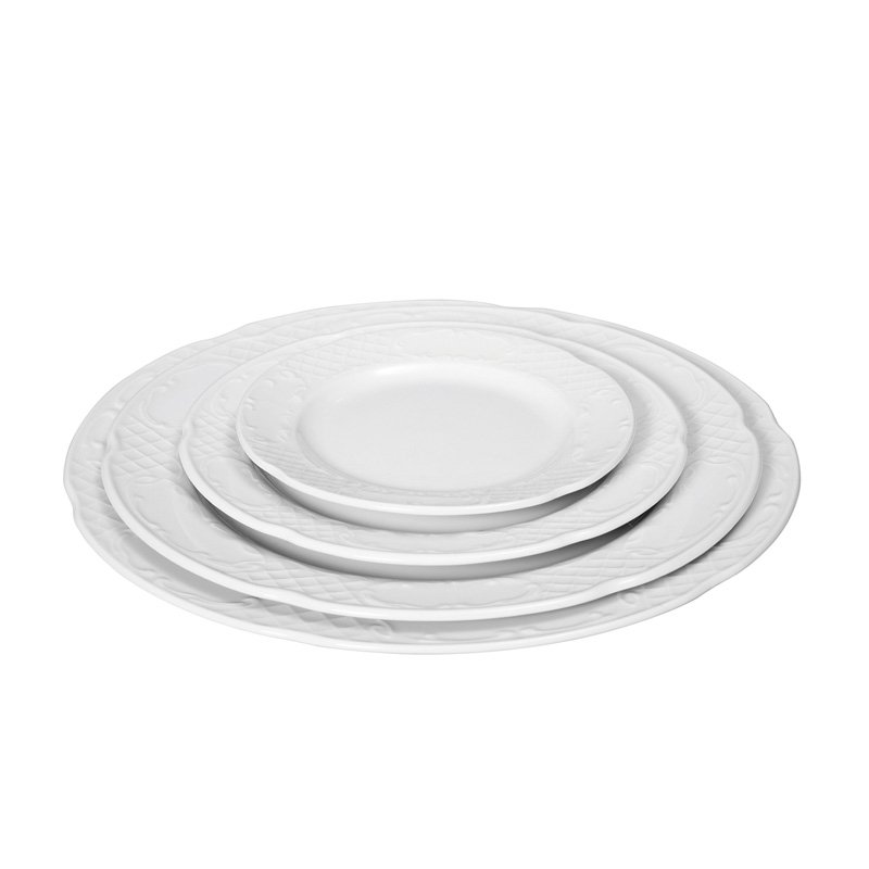 ASSIETTE PLATE EN PORCELAINE HÔTELIÈRE SÉRIE « FLORE » 25,5CM