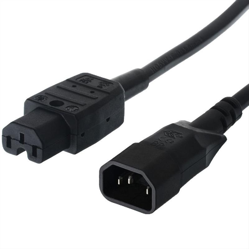 BACHMANN Câble d'alimentation C14 mâle - C15 femelle, noir, 2 m_0