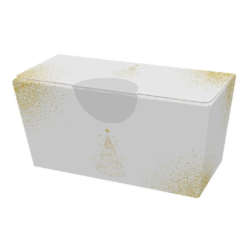 Ballotin blanc Sapin or 250g 11,8x6,3x5,9cm - par 25_0