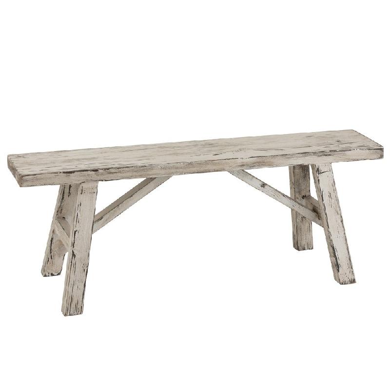 Banc rectangulaire byzo en bois blanc délavé._0