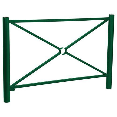 BARRIÈRE PROVINCE SIMPLE CROIX 1.57 M INOX - ZINC VERT 6005 - PROCITY