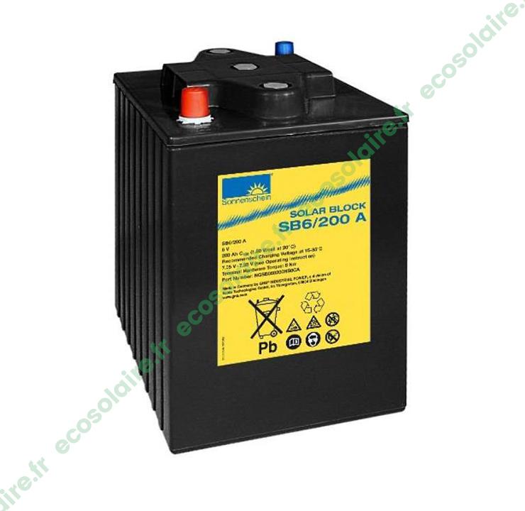 Batterie Sonnenschein Solar Block SB6/200 - 200Ah 6V - Étanche au gel et sans entretien_0