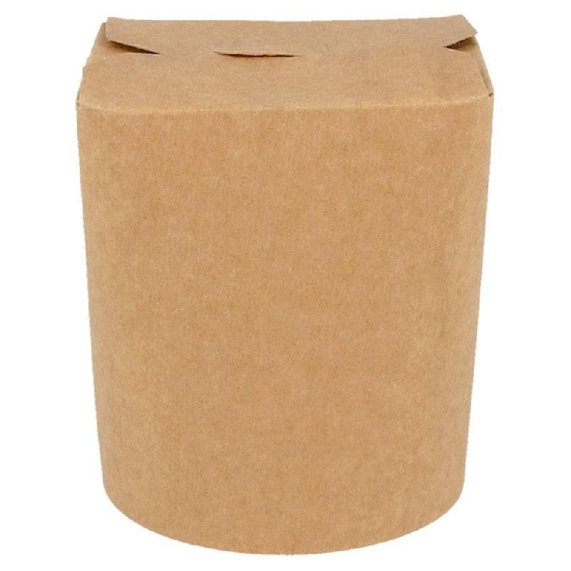 Boîte à pâtes à fermeture croisillon carton Kraft 480cc Ø8x9cm - par 50_0