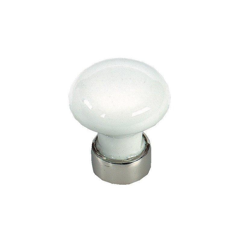 BOUTON DE TIROIR DIAMÈTRE 35MM PORCELAINE NICKELÉ - MERIGOUS LIMOGES - V527111100