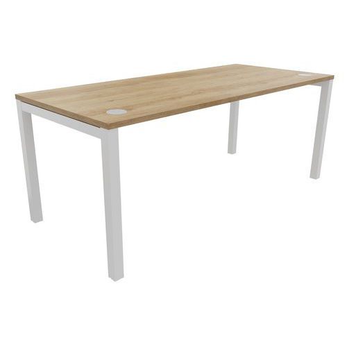 BUREAU DROIT ASTRO ARCHE 180X80 CM CHÊNE VIEILLI/BLANC - BURONOMIC