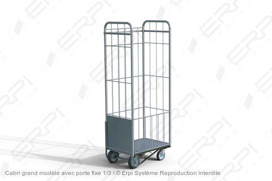 Cabri grand modèle - Porte fixe 1/3 - Structure robuste grillagée - Dimensions 680x470x1700mm - Finition zinguée_0