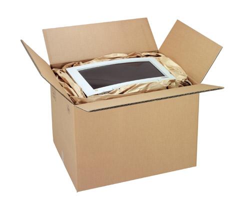 LOT DE 25 - CARTON CAISSE AMÉRICAINE KRAFT BRUN SIMPLE CANNELURE L 45 X L 30 X H 30 CM