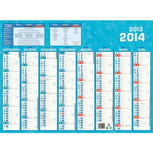 LOT DE 5 - CALENDRIER SEMESTRIEL MURAL ANNÉE 2026/2027 - 16 MOIS - 21 X 26,5 CM