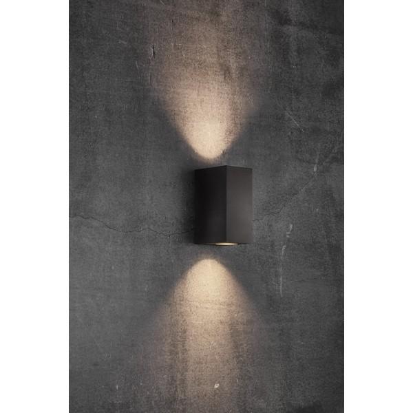CANTO MAXI KUBI 2 APPLIQUE MURALE ALUMINIUM NOIR GU10 - NORDLUX 49731003