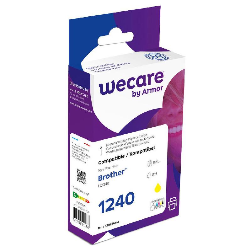 CARTOUCHE JET D'ENCRE REMANUFACTUREE - COMPATIBLE POUR BROTHER LC1240 Y - LC1240Y - PACK UNITAIRE JAUNE