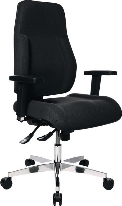 Chaise de bureau pivotante - mécanisme synchrone ponctuel, sans accoudoirs, noir, capacité 110 kg - TOPSTAR_0