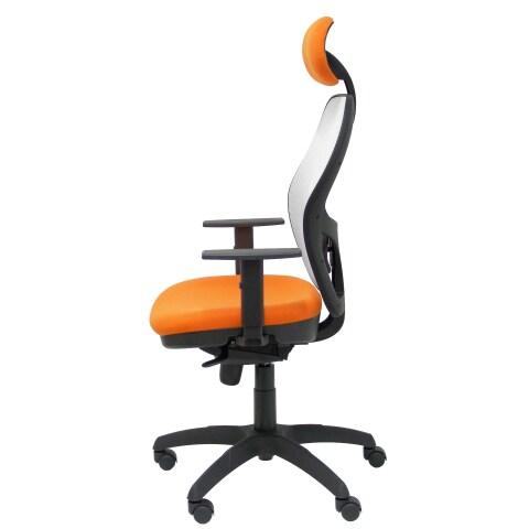 CHAISE JORQUERA EN MAILLE BLANCHE AVEC APPUI-TÊTE FIXE ET ASSISE BALI - NARANJA