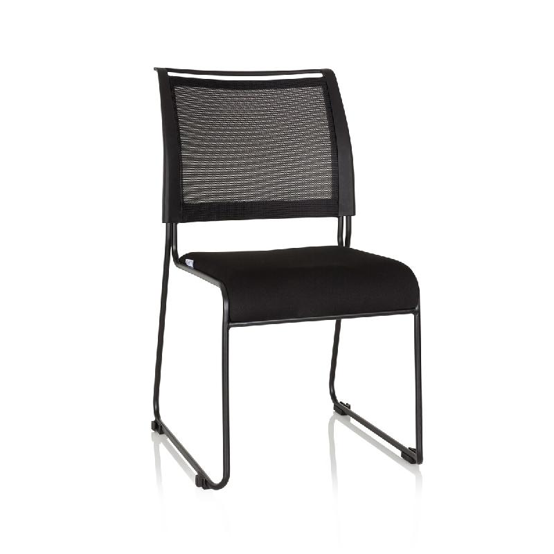 Chaise visiteur / chaise de conférenc PADUA V tissu / tissu maille noir hjh OFFICE - noir polyester 760003_0