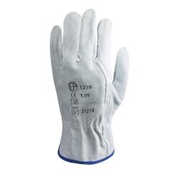 Coverguard - Gants manutention blanc en fleur de buffle EUROSTRONG 1240 (Pack de 10) Blanc Taille 9 - 9 blanc cuir 3435241012395_0