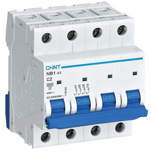 DISJONCTEUR 4P COURBE C 2A 6KA - CHINT