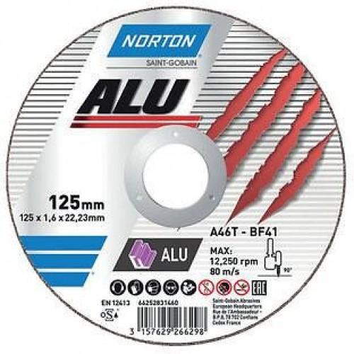 DISQUE À TRONÇONNER À MOYEU PLAT ALUMINIUM 115X1X22.23 MM NORTON
