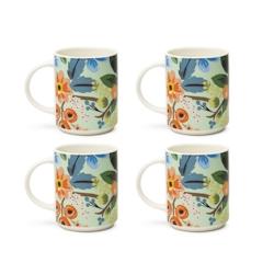 Excelsa lot de 4 mug Fiori Frida porcelaine 30 cl multicolore - multicolore porcelaine 67058_0