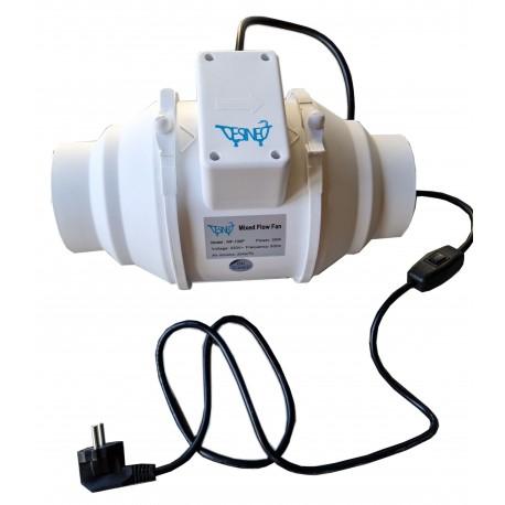 Extracteur d'air 200m3/h - 100mm - 30W - Double vitesse pré-câblé - Desineo_0