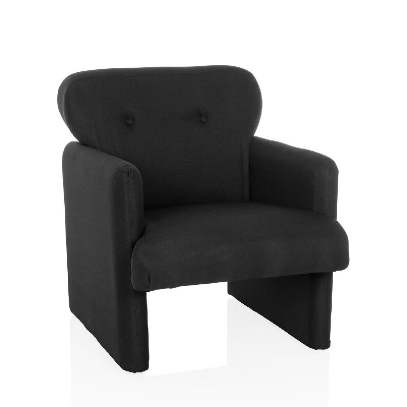 Fauteuil lounge / Canapé une place CARIPITO Tissu noir hjh LIVING - noir polyester 736521_0