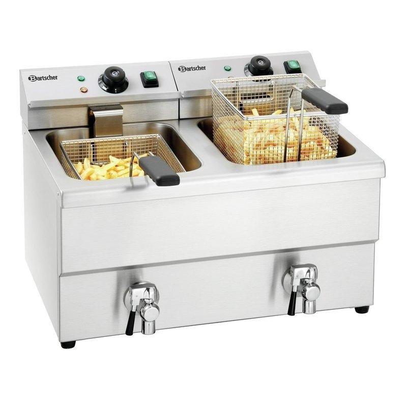 Friteuse électrique à poser IMBISS II - 2 cuves - 2 x 8 L - avec robinet de vidange - A150407 | Bartscher_0