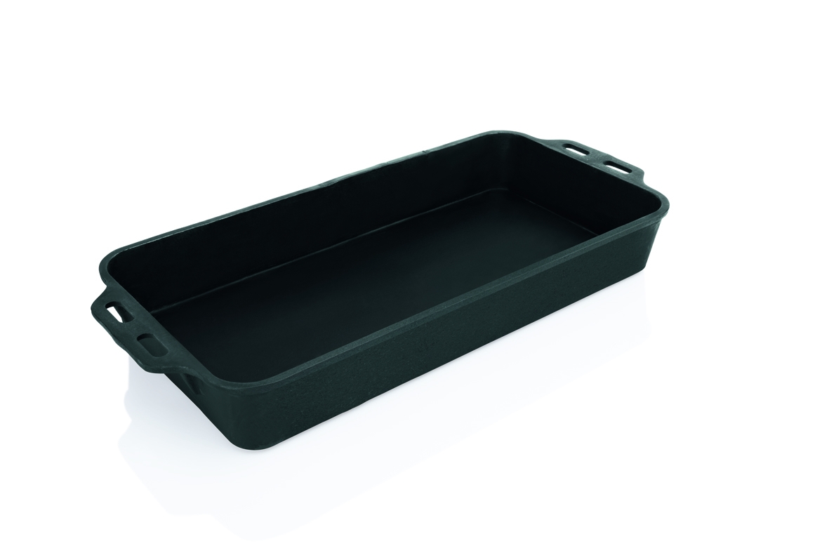GRANDE POÊLE RECTANGULAIRE EN FONTE - 73 X 38 X 9 CM