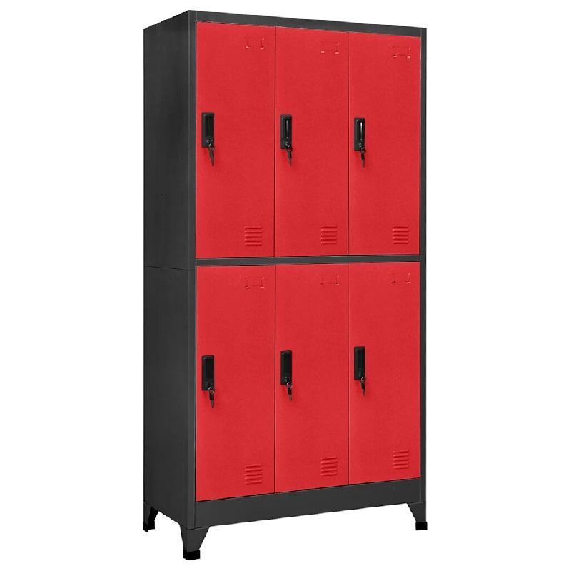 Helloshop26 - Armoire à casiers moderne 90 x 45 x 180 cm rangement sécurisé design pour bureau en acier anthracite 02_0047014 - acier 3000234546029_0