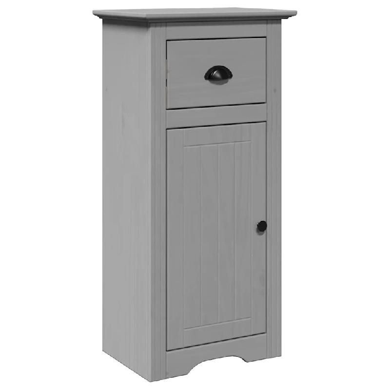 Helloshop26 - Armoire de salle de bain BODO 44 x 30 x 90 cm grand espace de rangement style rustique en bois gris 02_0057679 - 3000240168970_0