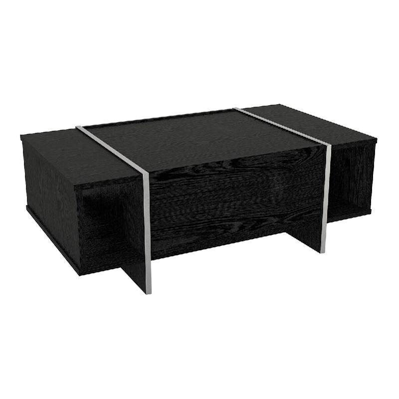 Helloshop26 - Table basse console d'appoint noir argent 104 x 60 x 38 cm 03_0010864 - 3000225448769_0