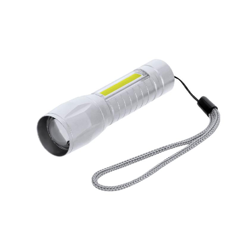 Lampe Torche Aluminium Puissante Avec Batterie Rechargeable Grise - 5601316103192_0