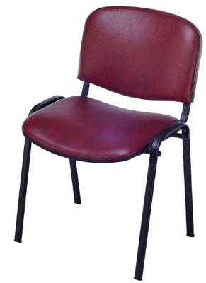 LOT DE 5 CHAISES CLUNY PIÈTEMENT CHROMÉ TISSU PVC M2 COLORIS BORDEAUX - MANUTAN COLLECTIVITÉS