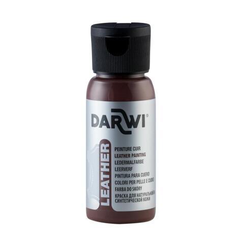 LOT DE 4 - DARWI FLACON DE 50 ML DE PEINTURE SUR CUIR - CACAO