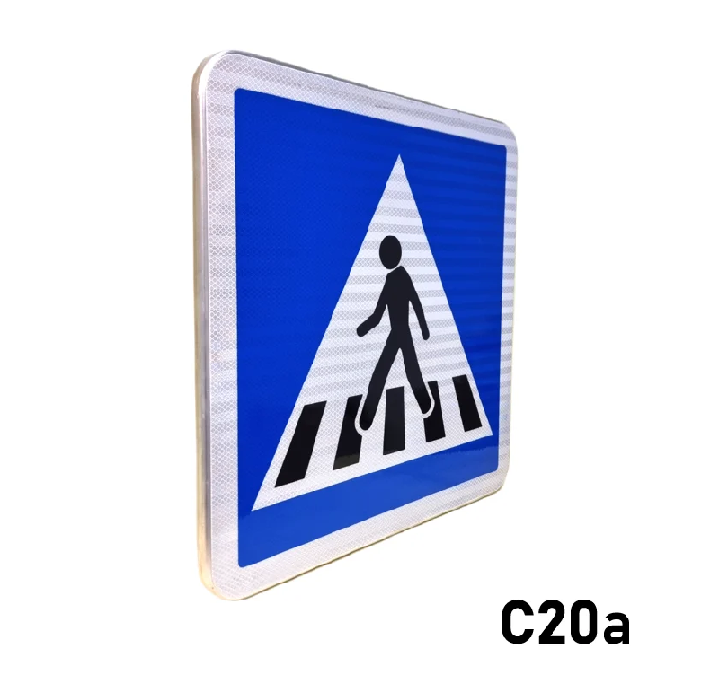 Panneau C20a - Passage pour piétons (700 mm, Classe 1)_0