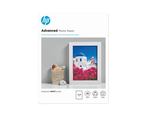 Papier photo HP Advanced, brillant, 250 g/m2, 13 x 18 cm (127 x 178 mm), 25 feuilles_0