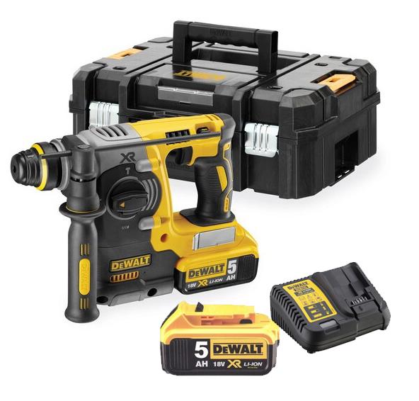 PERFORATEUR SDS PLUS 18V XR + 2 BATTERIES 5AH + CHARGEUR + COFFRET T-STAK - DEWALT - DCH273P2