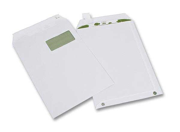 POCHETTES RECYCLÉES BANDE SILICONÉE 229X324 MM FENÊTRE 50X100 MM 90G - NEUF - GPV GREEN ERA PURE