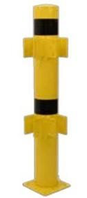 Poteau d’angle XL - acier galvanisé et revêtu par poudre - Ø 159 mm - hauteur 1200 mm - jaune avec réflecteur noir_0