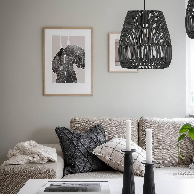 PR HOME SUSPENSION SAIGON, ASPECT ROTIN, NOIR, Ø 38 CM