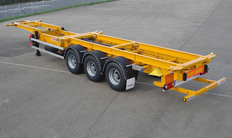 Remorque porte-container lourd - transport sécurisé pour charges volumineuses - structure en acier renforcé_0