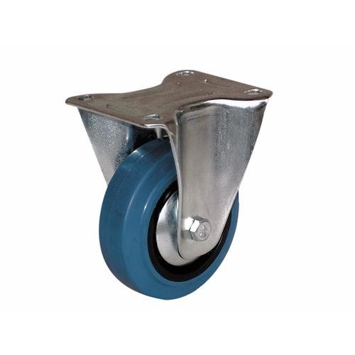 ROULETTE FIXE - SUR PLATINE - POUR CHARGES MOYENNES - BANDAGE NON TACHANT - DIAMÈTRE 80 MM - PORT ROLL GUITEL