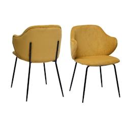 SalesFever Fauteuil | Ensemble de 2 | Tissu texturé | L 54 x P 55 x H 83 cm | Or - doré multi-matériau 395806_0