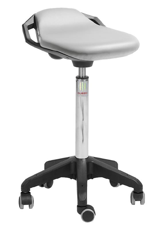 Siège assis-debout professionnel Space Octopus - Imitation cuir gris avec roulettes - Ergonomique pour bureau ou atelier_0