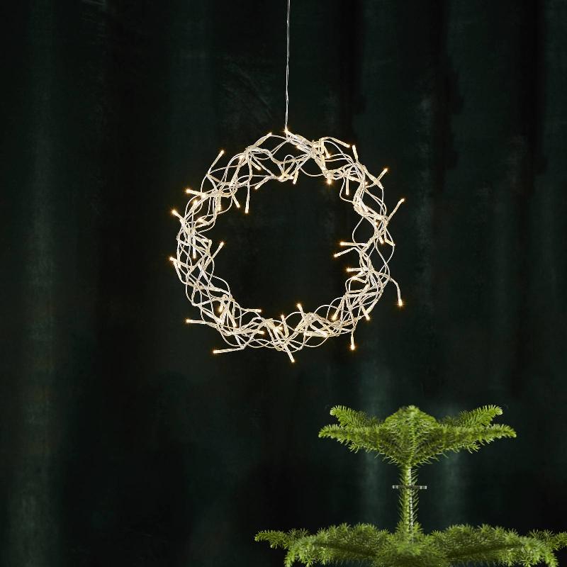 STAR TRADING LED KRANZ CURLY, BLANC CHAUD, Ø 30 CM