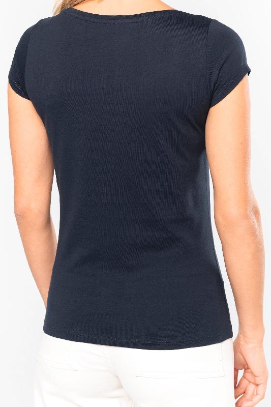 T-shirt col bateau manches courtes femme - Kariban - 100% coton peigné - Réf: K384_0