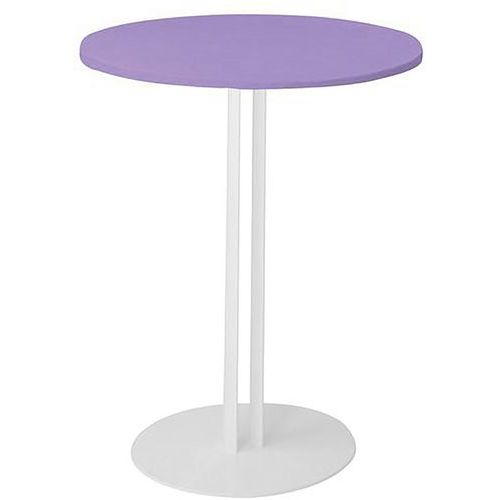 TABLE ROXANE PIÈTEMENT 2 TUBES Ø 60 CM MAUVE POUDRÉ/ BLANC