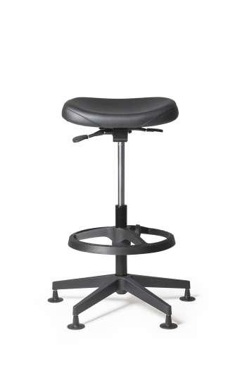 Tabouret à système basculant - tissu enduit Skill - pour atelier et laboratoire - hauteur réglable 62 à 88 cm_0