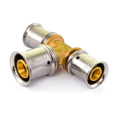 TÉ À SERTIR RÉDUIT 20-20-16 MM POUR TUBE MULTICOUCHE - G2F25033 MULTITUBO